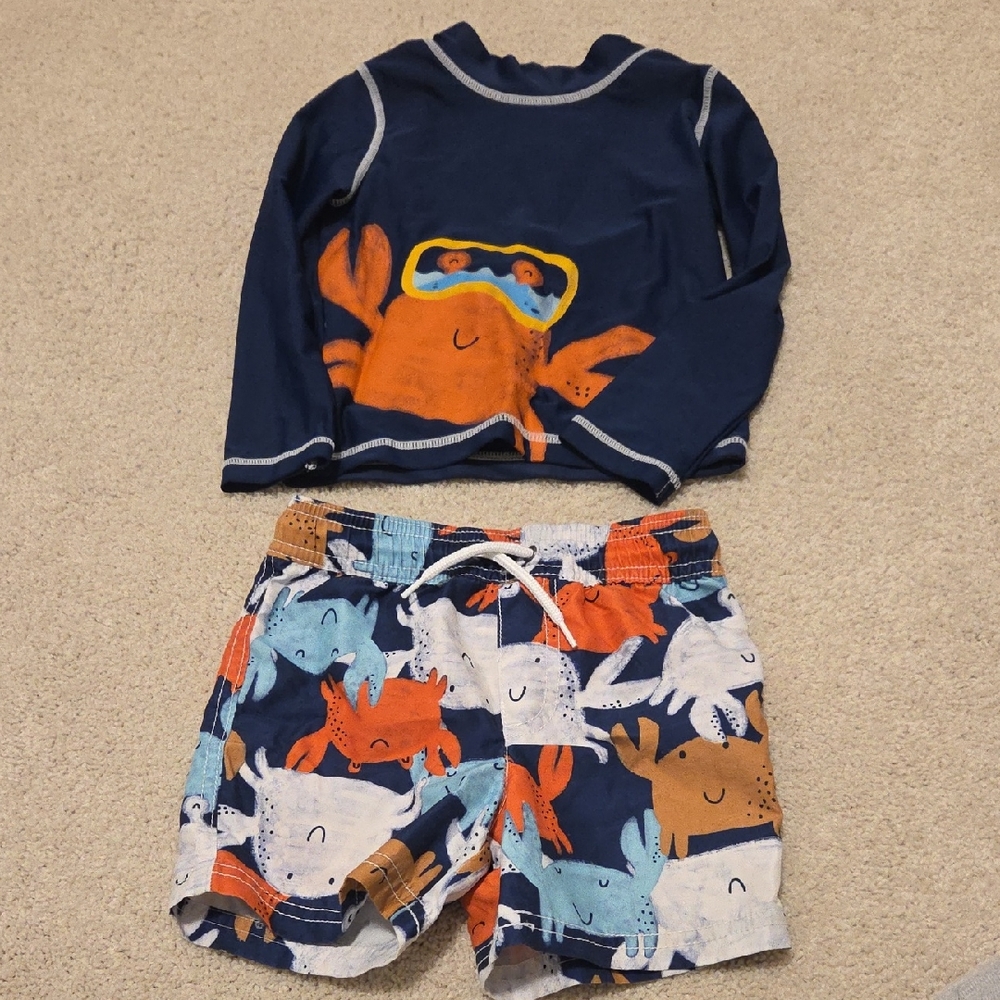 Carter's Baby Swim Set Rashguard And Shorts